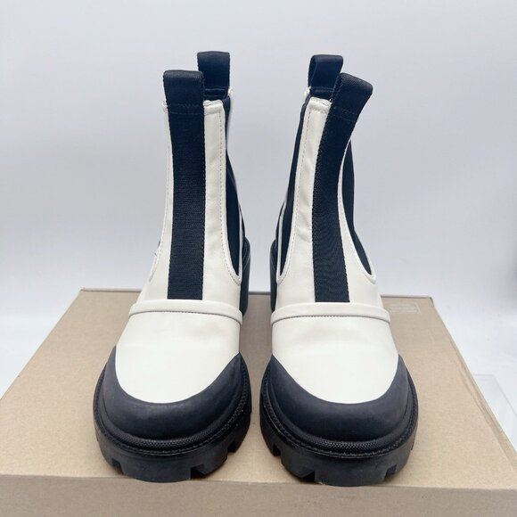 TORY BURCH CHELSEA LUG-SOLE Platform ANKLE BOOT White Leather US 7.5 $428 - Picture 7 of 13
